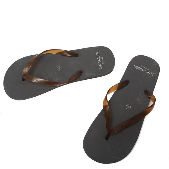 Blue Lagoon Iceland Mens Flip Flops Sandals Travel Hot Springs Summer Grey - Picture 2 of 6